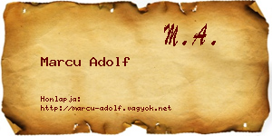Marcu Adolf névjegykártya